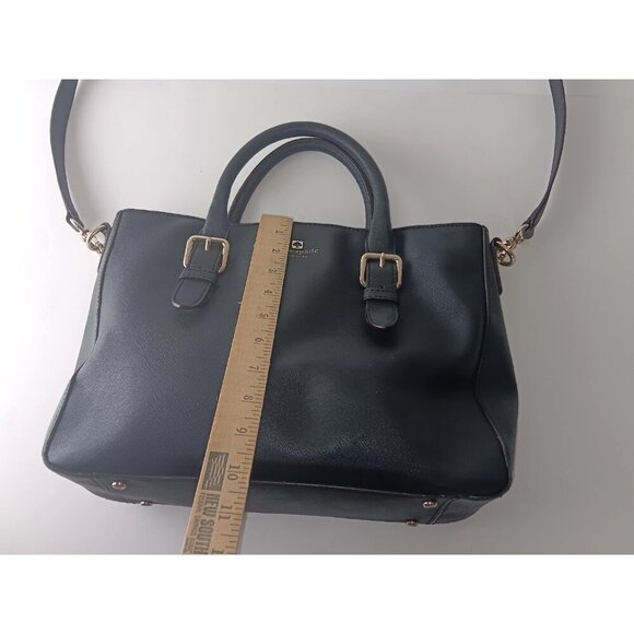 KATE SPADE Black Leather COVE Street GOLDIE Tote Handbag Crossbody Strap - Picture 9 of 16